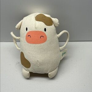 Panda Crate Baby Mooing Cow Educational Shaker Sound Stuffed Canvas Toy 6” Tall
